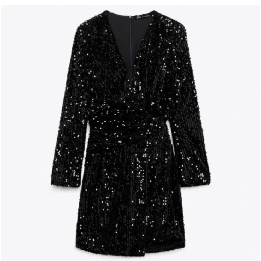 NWT BLOGGERS FAVORITE ZARA SEQUIN BLAZER DRESS - Picture 7 of 10